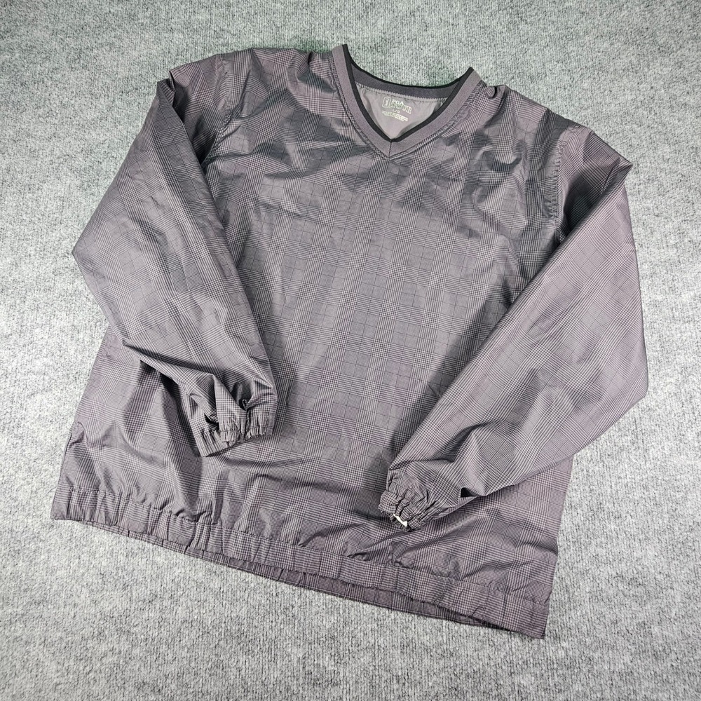 PGA TOUR Golf Pullover Windbreaker Men's Large Jacket Plaid V-Neck Preppy Sporty